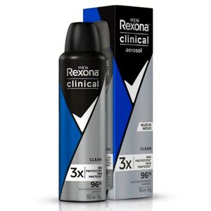Kit 3 Desodorante Antitranspirante Aerosol Rexona Clinical Clean 150ml