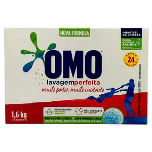 Kit 9 Sabão em Pó OMO Lavagem Perfeita Caixa 1,6Kg
