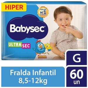 Kit 2 Fralda Descartável Babysec Galinha Pintadinha Ultrasec Ultra Hiper G 60 Unidades