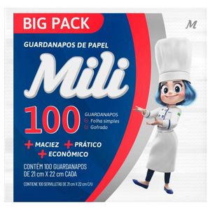 Kit 12 Guardanapos Mili Folhas Simples 21X22cm 100 Unidades