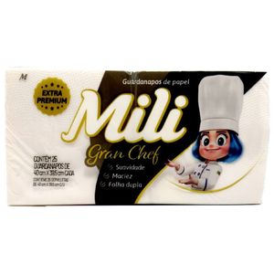 Kit 6 Guardanapo Mili Gran Chef Folha Dupla 40X39,5cm 25 Unidades