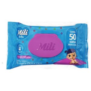 Kit 12 Toalhas Umedecidas Mili Proteção Delicada 50 Unidades