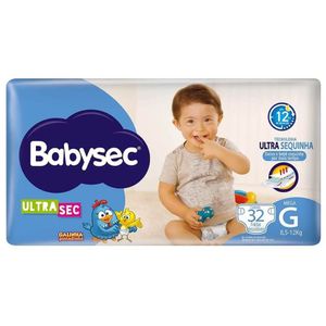 Kit 6 Fralda Descartável Babysec Galinha Pintadinha Ultra Mega G 32 Unidades