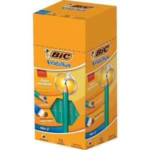 Kit 72 Lápis Bic Evolution com Borracha Hexagonal N°2
