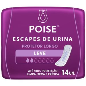 Kit 6 Absorvente Poise Protetor Longo Escapes de Urina Leve Sem Abas 14 Unidades