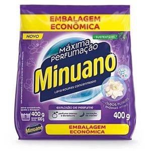 Kit 24 Sabão em Pó Concentrado Minuano Máxima Perfumação Sachê 400g