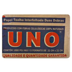 Papel Toalha Uno Interfolhada Duas Dobras 22x21cm 1000 Unidades