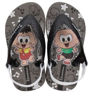 Sandália Ipanema Turma da Mônica Baby Cinza/Preto