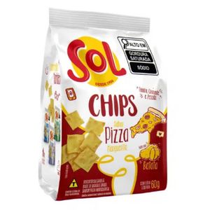 Kit 24 Salgadinho Sol Chips Pizza Marguerita 60g