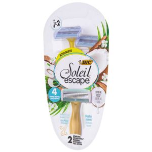 Kit 3 Aparelho de Barbear Bic Soleil Escape 4 Lâminas Leite de Coco com 2 Unidades
