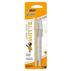 Kit 12 Caneta Matte Bic Blister Azul/Preto com 2 Unidades