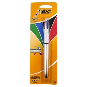 Kit 3 Caneta Bic Metálica 4 Cores
